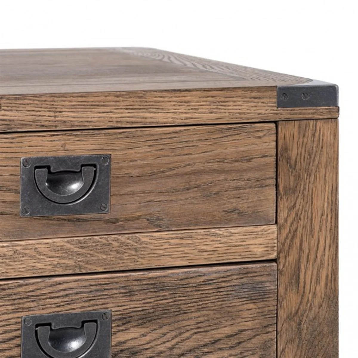 Casa Padrino solid wood secretary oak / iron 143,5 cm - luxury hotel furniture