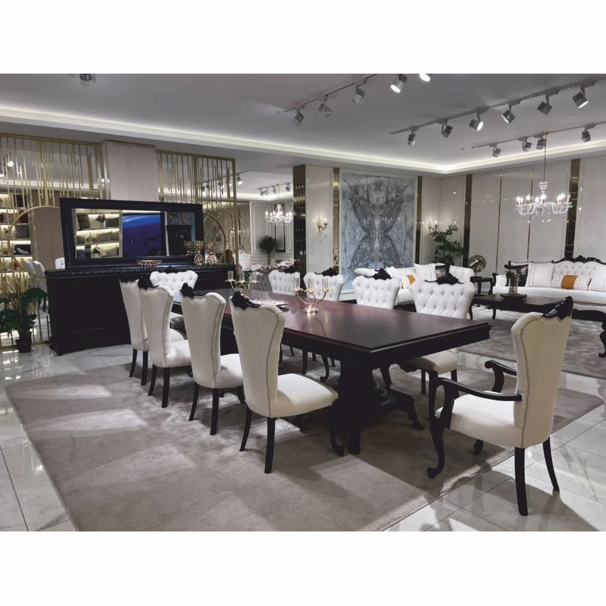 Casa Padrino mesa de centro barroco de lujo marr¨®n oscuro 120 cm - Muebles barrocos