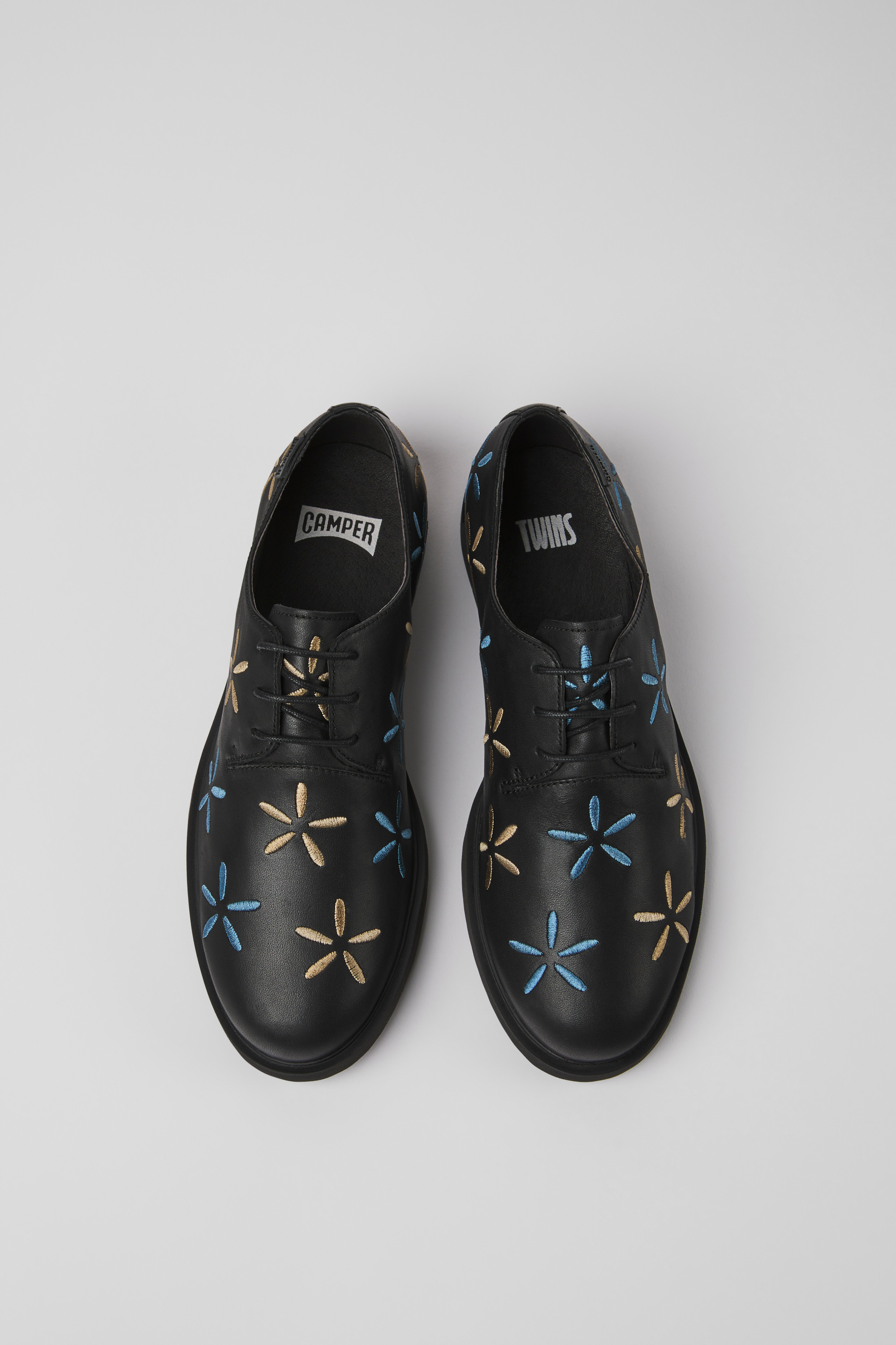 Twins - Black leather shoes for women