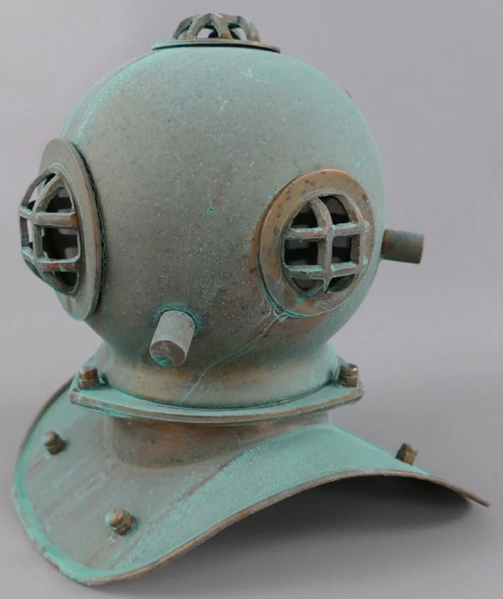 Casa Padrino casco de buceo decorativo de estilo antiguo verde menta / cobre 18 x 20 x A. 20 cm - Decoración de salón - Decoración de escritorio - Decoración de lujo