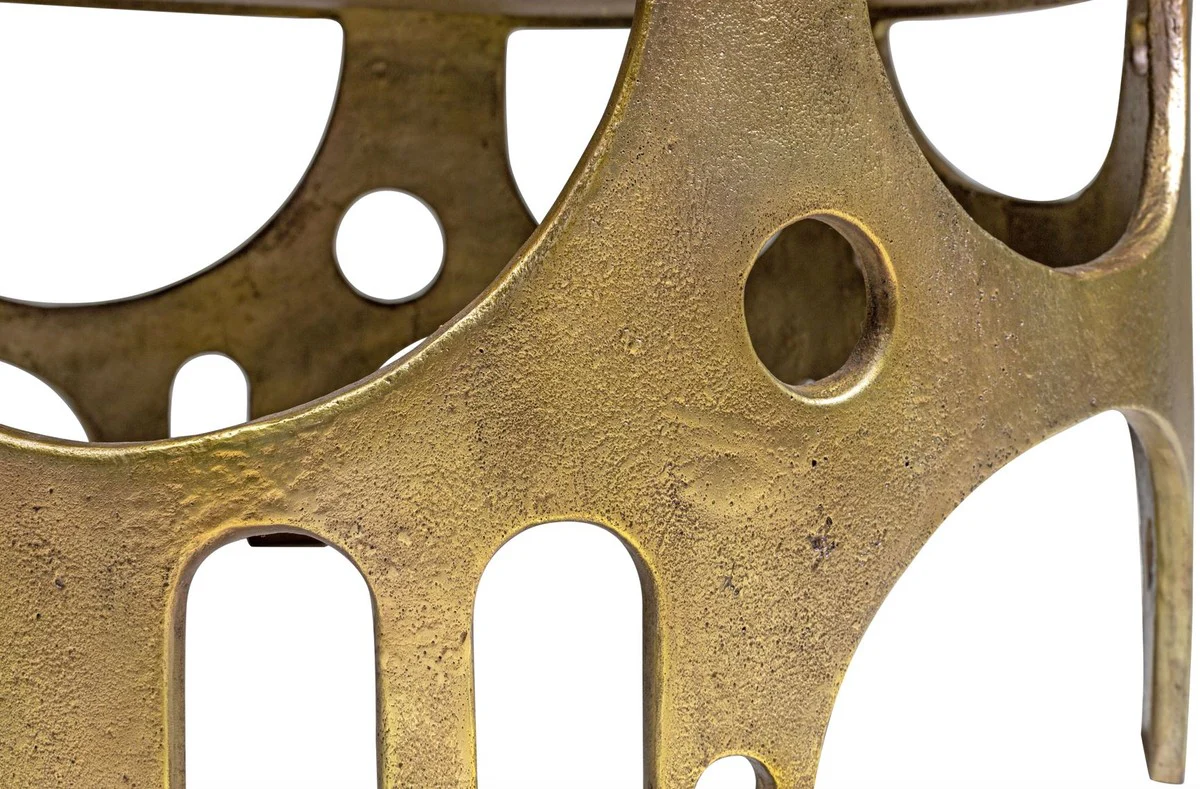 Casa Padrino mesa de centro de aluminio de dise?o bronce ? 70,5 x A. 34 cm - Mesa de sal¨®n redonda - Muebles de sal¨®n - Colecci¨®n de Lujo