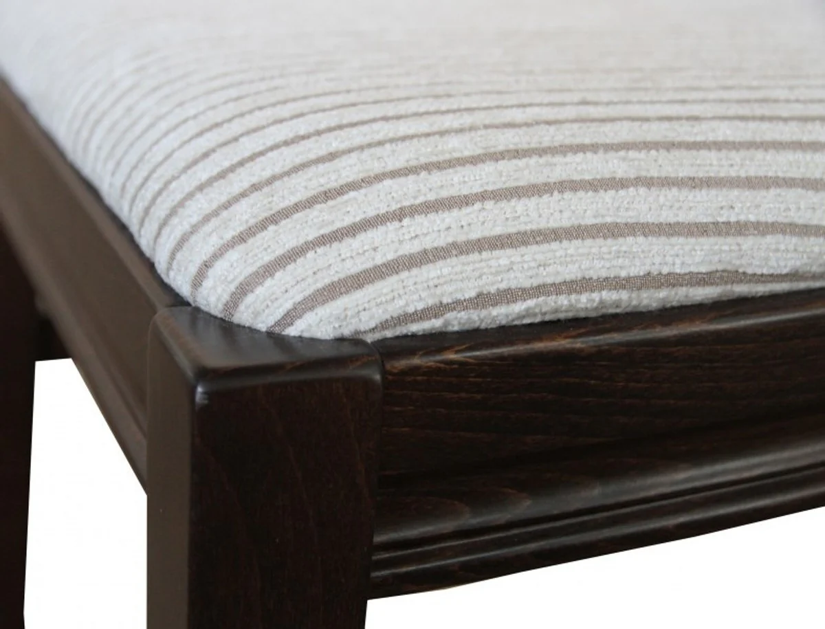 Silla de comedor Casa Padrino Biedermeier con reposabrazos beige / marrón - Muebles restaurante Hotel restaurante asientos