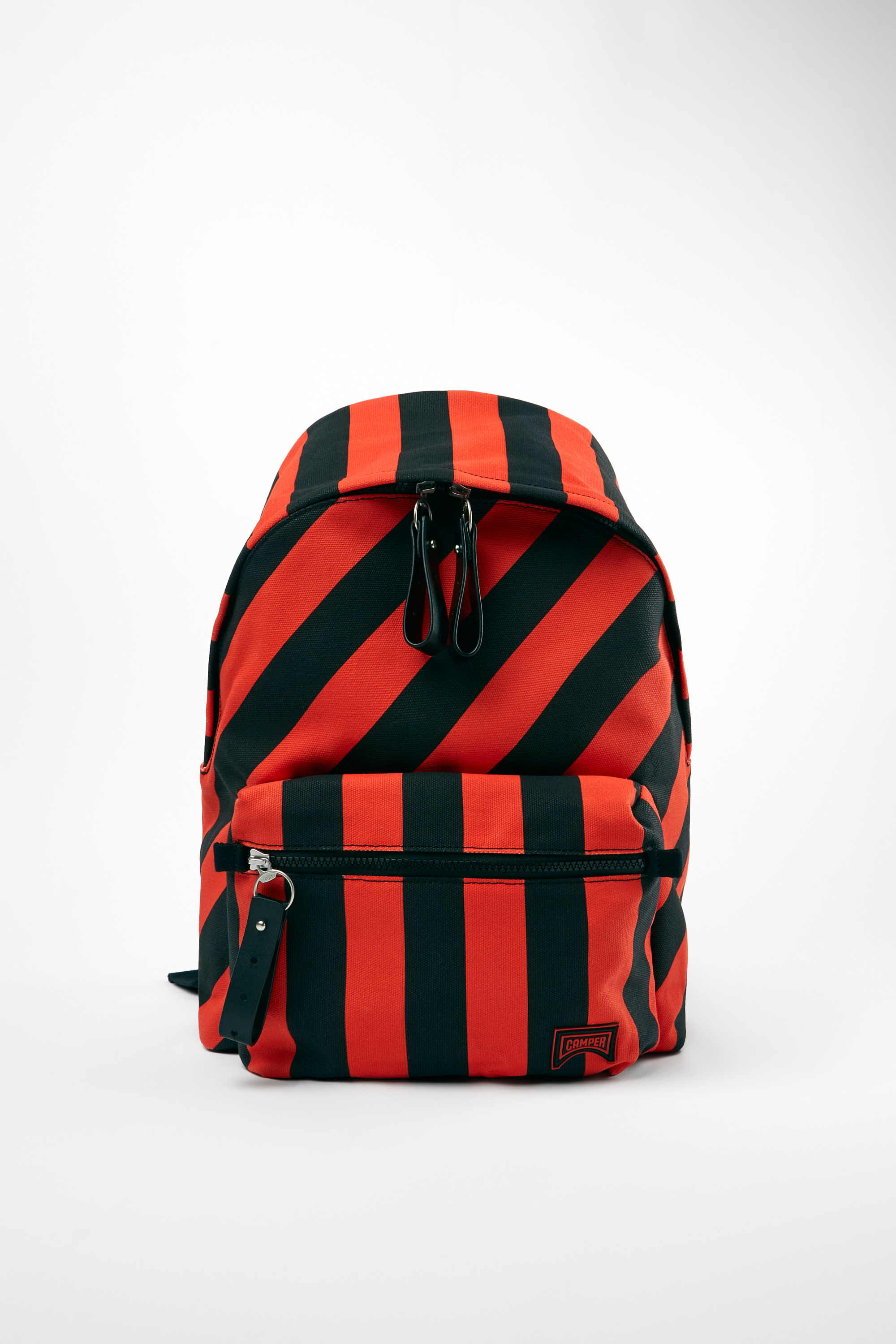 Ado - Large black and red recycled cotton backpack