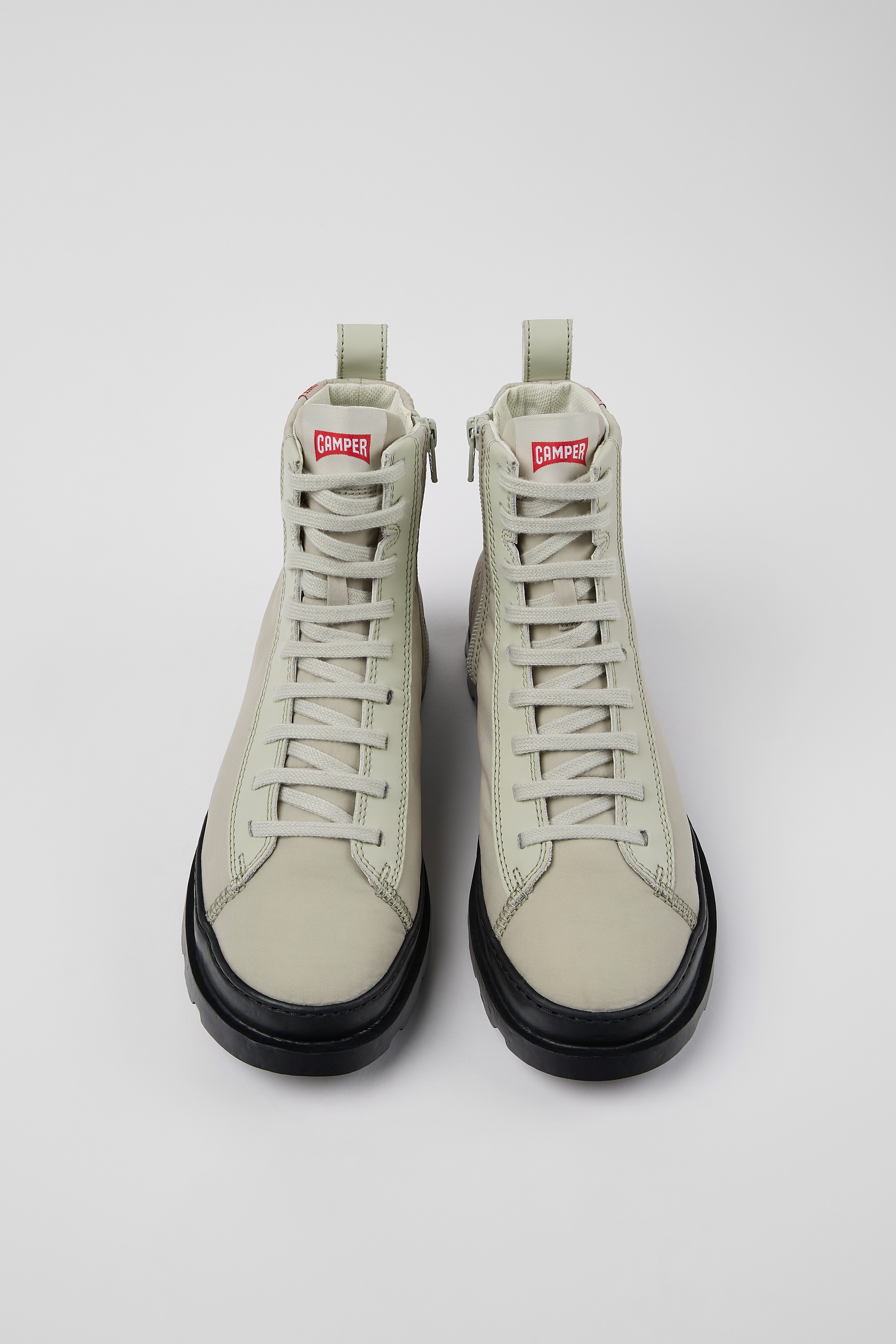 Brutus - Gray lace-up boots for women