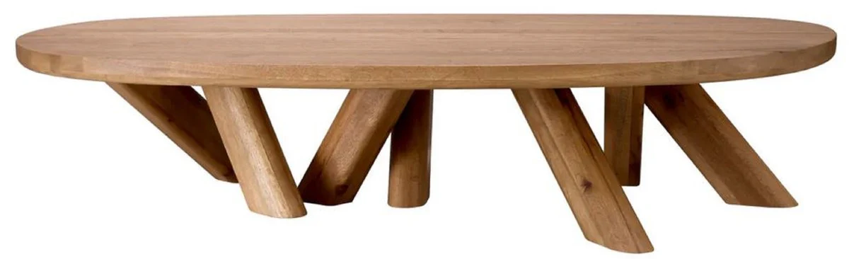 Casa Padrino mesa de centro de lujo de madera maciza marr¨®n 170 x 85 x A. 35 cm - Mesa de sal¨®n ovalada de madera de roble - Muebles de sal¨®n - Muebles de lujo - Calidad de lujo