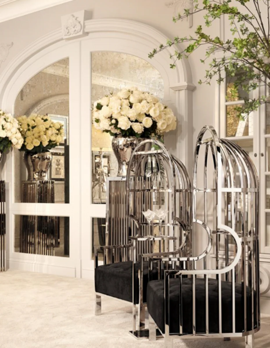 Casa Padrino luxury art deco designer side table with smoke glass top and granite base 31 x 20 x H. 72 cm - Hotel Furniture