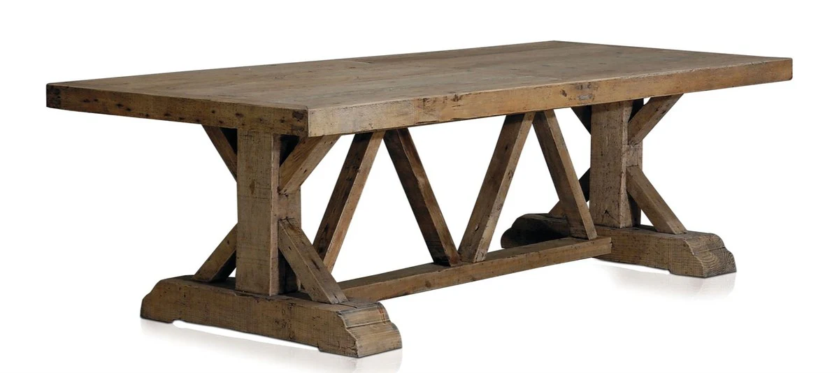 Casa Padrino mesa de comedor de lujo en madera maciza de pino - Muebles lujosos para el Comedor