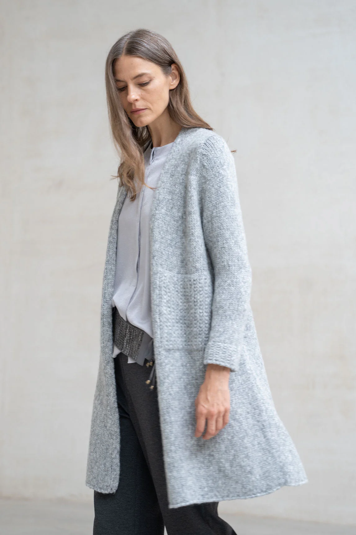 Rivera-spain Cárdigan Merano gris perla lamé