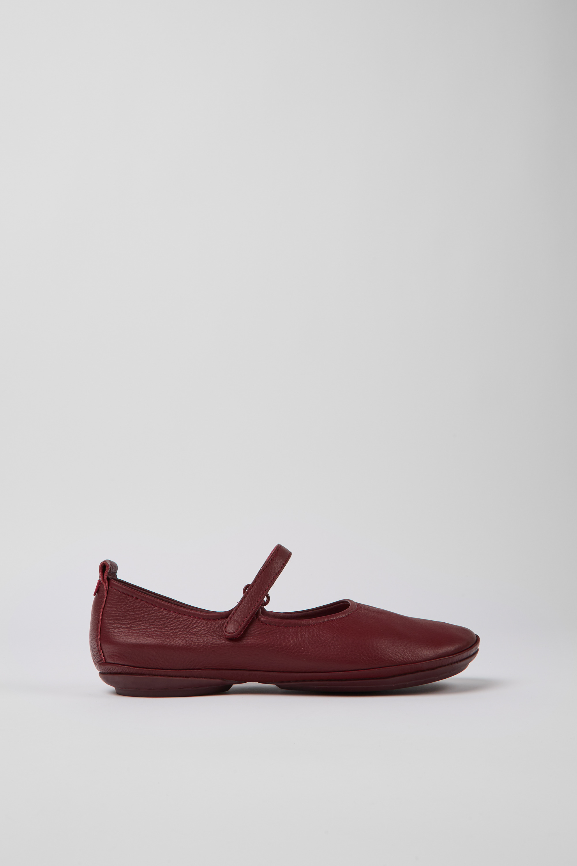 Right - Burgundy leather ballerina flats for women
