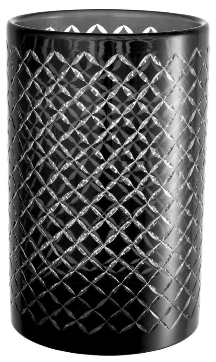 Casa Padrino candelabro de vidrio de lujo negro Ø 18 x A. 28 cm - Accesorios para hoteles - Accesorios para restaurantes - Accesorios para gastronomía - Calidad de lujo