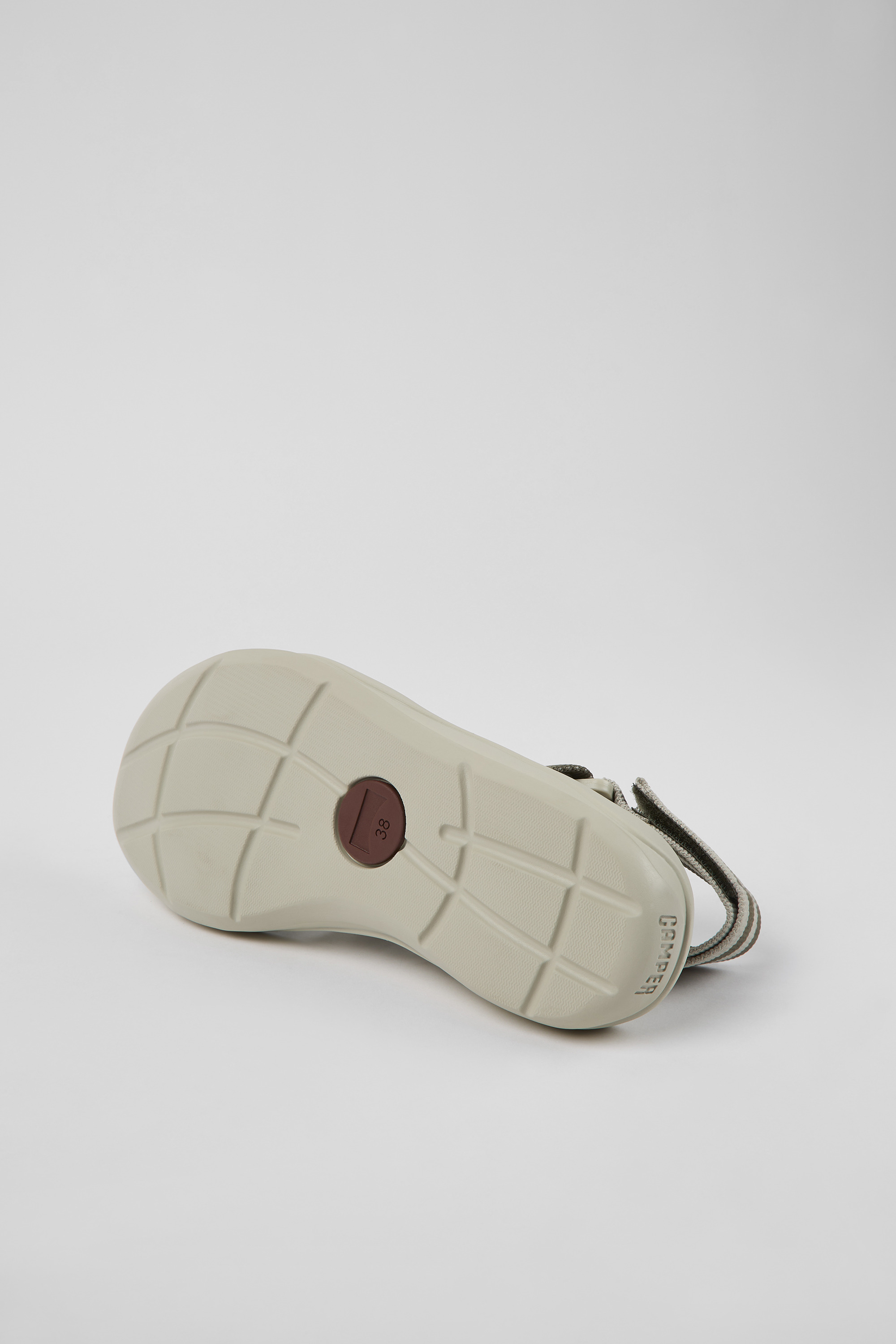 Match - Gray and green textile sandals for women