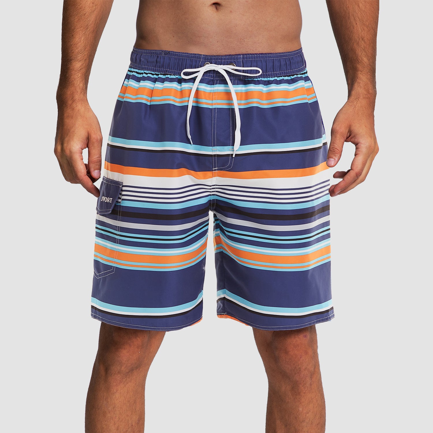 Men's Swimming Trunks with One Pocket Quick Dry Beach Shorts with Mesh Lining