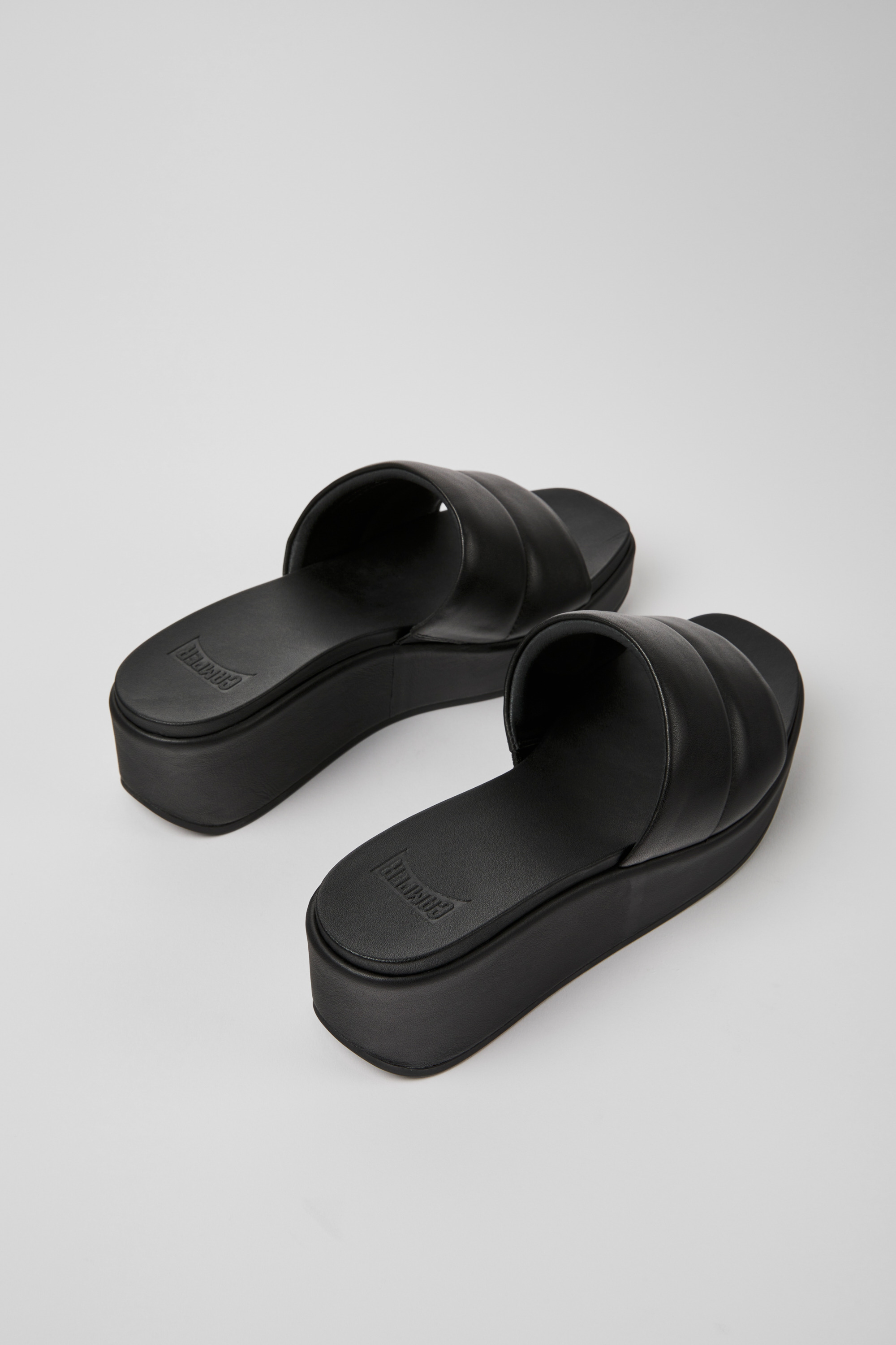 Misia - Black leather sandals for women