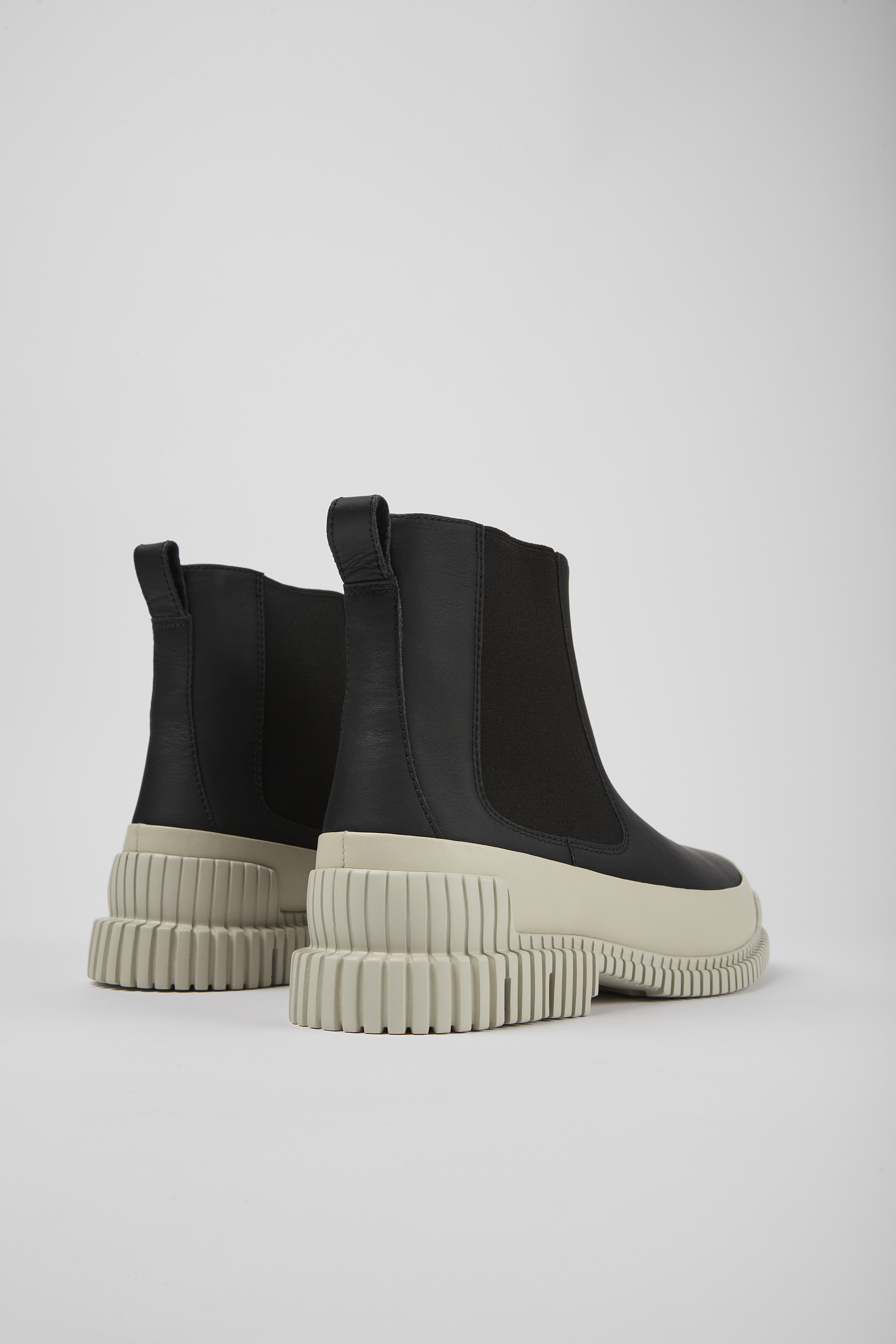 Pix - Black leather chelsea boots for men