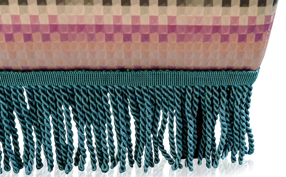 Casa Padrino Luxury Footstool Multicolor 76 x 54 x H. 40 cm - Living Room Furniture