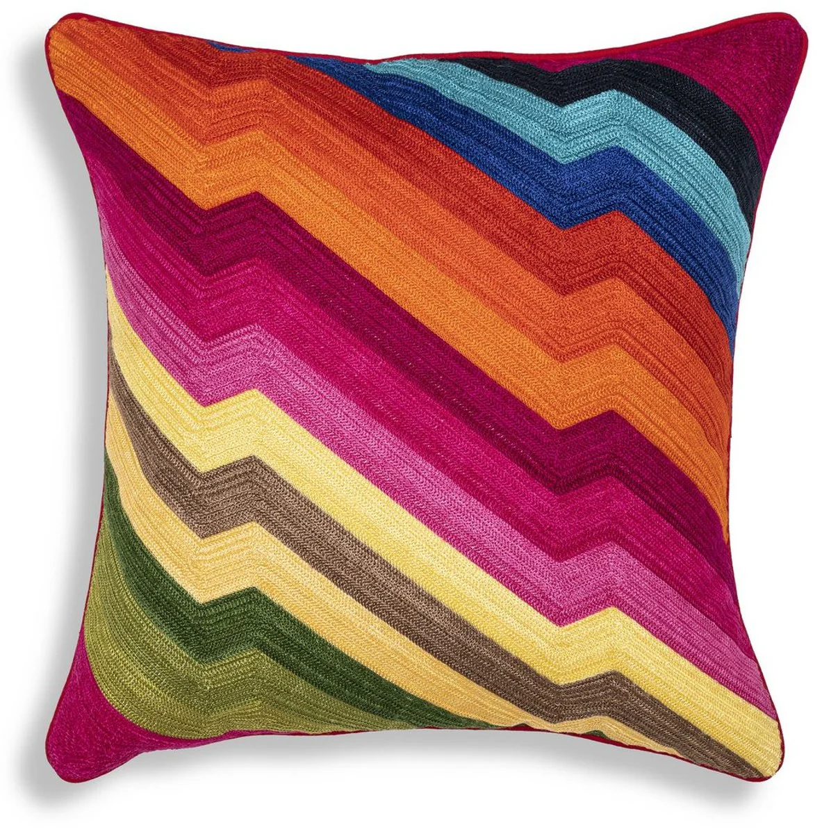 Casa Padrino cojín decorativa de lujo multicolor 50 x 50 cm - Almohada decorativa noble con patrón elegante - Calidad de Lujo - Accesorios de Decoración de Salón