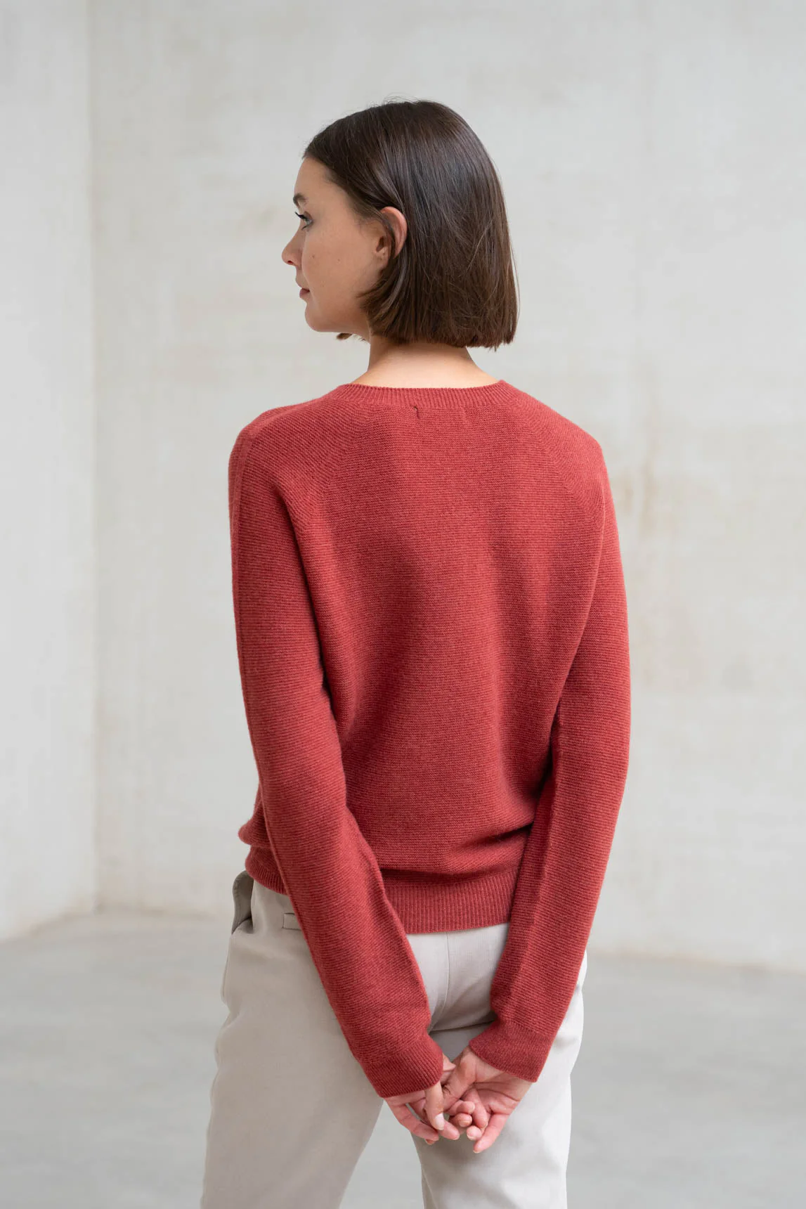 Rivera-spain Jersey Módena lana cashmere cereza