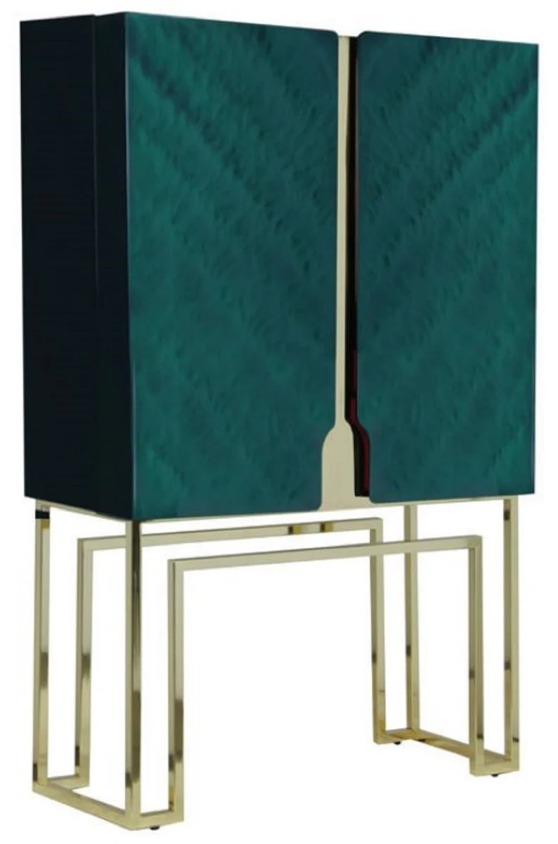 Casa Padrino armario bar de lujo verde / oro / rojo 110 x 44 x A. 167 cm - Armario del vino con 2 puertas - Armario de sal¨®n - Armario de bar - Muebles de Hotel