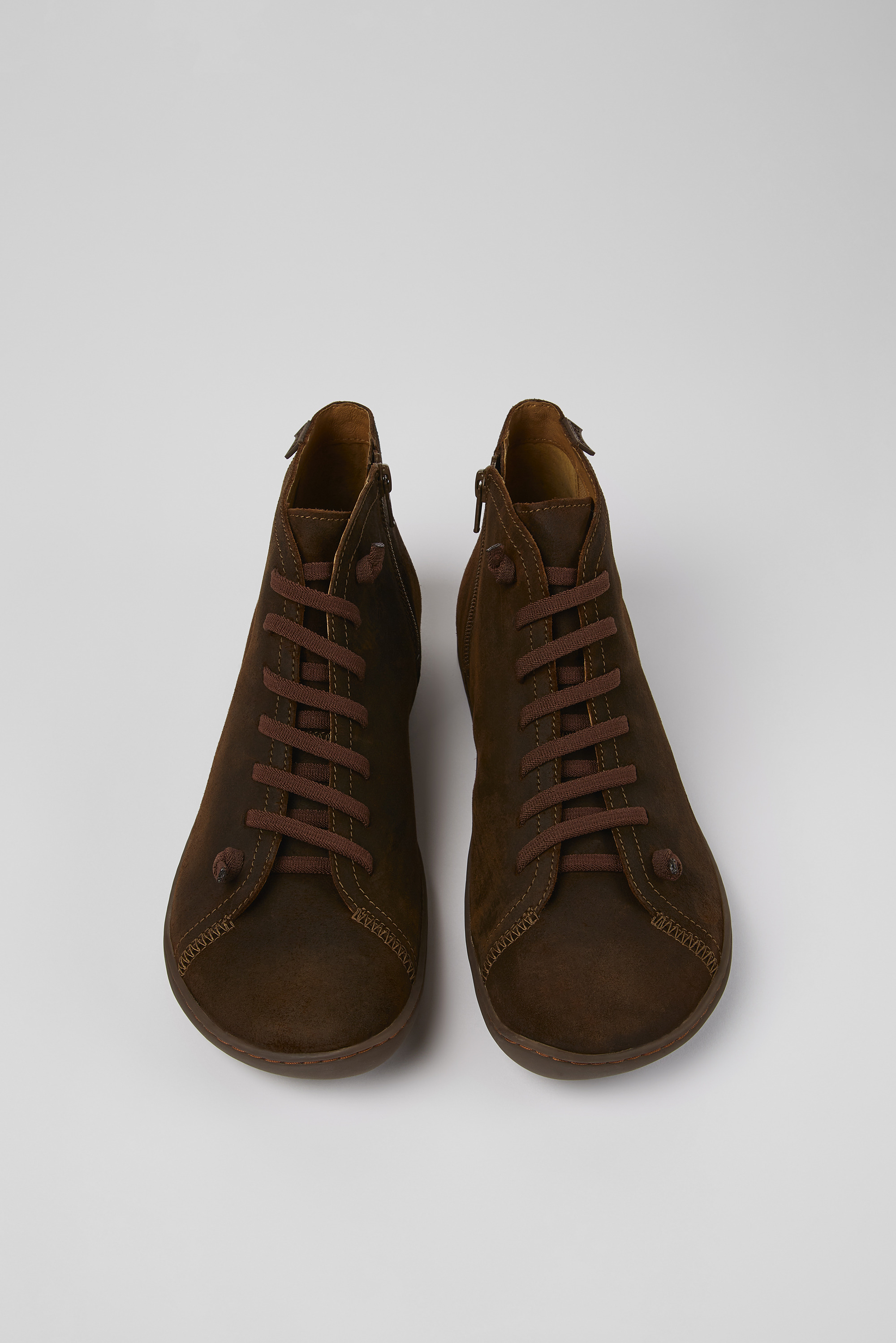 Peu - Brown nubuck ankle boots for men