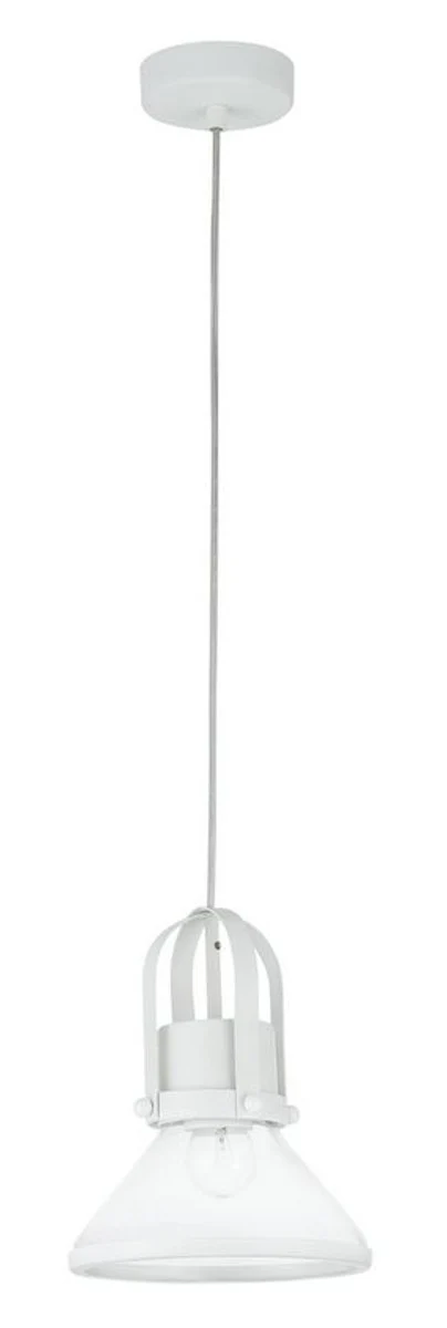 Casa Padrino lámpara colgante / luz colgante de lujo blanco Ø 18,5 x H. 23 cm - Luces y Lámparas