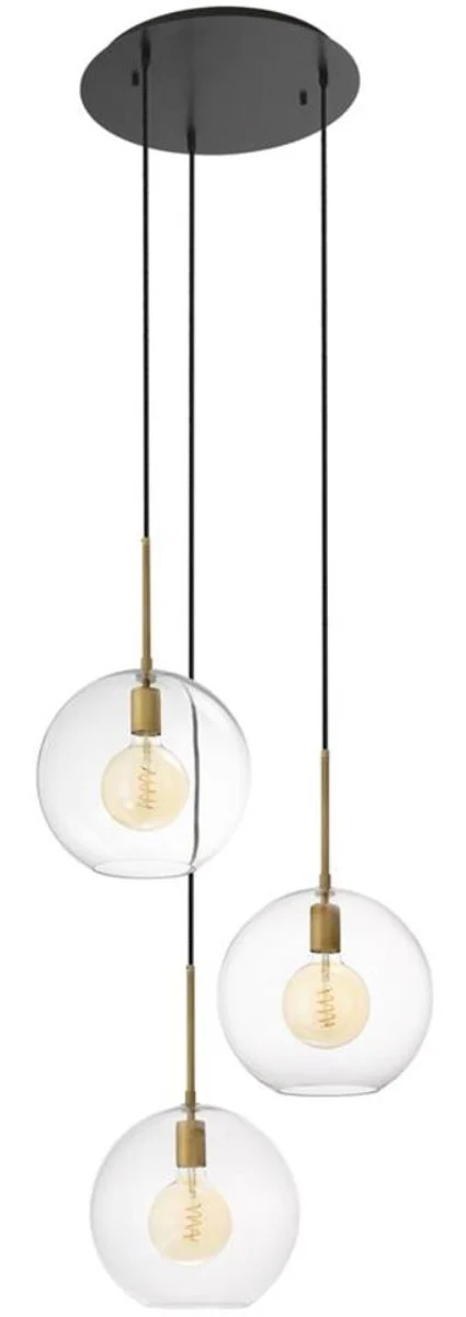 Casa Padrino lámpara de araña de lujo latón antiguo / bronce Ø 60 x H. 150 cm - Colección de Lujo