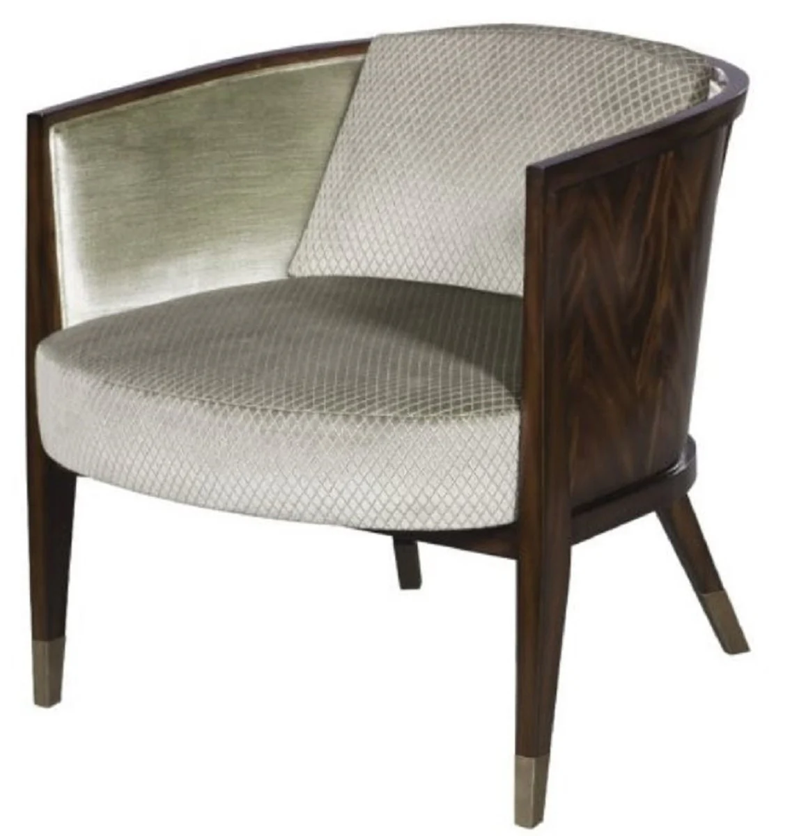 Casa Padrino Sill¨®n Art Dec¨® Marr¨®n Oscuro / Plata / Oro 74 x 83 x H. 71 cm - Muebles Art Deco - Calidad de Lujo