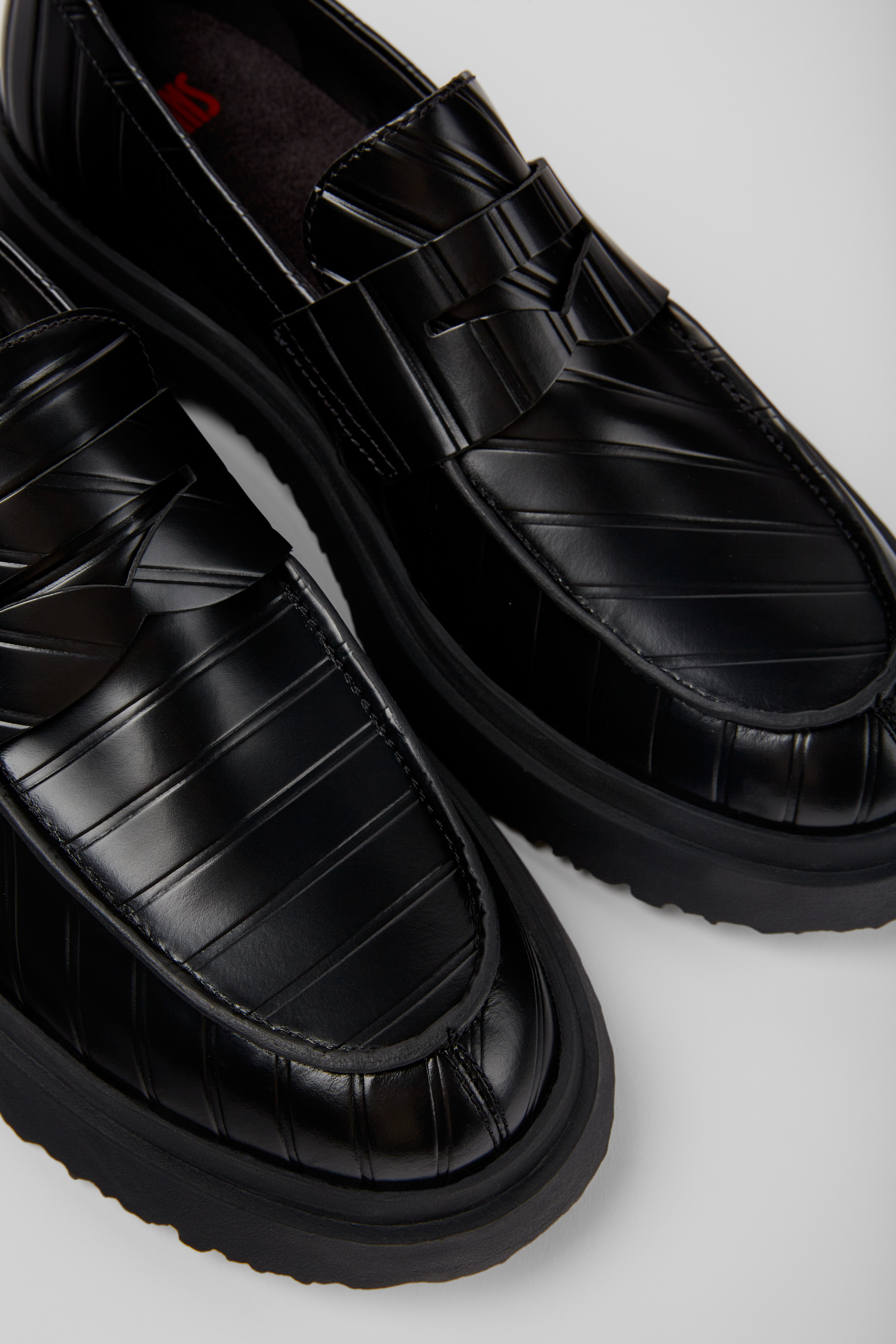 Twins - Black leather loafers for men