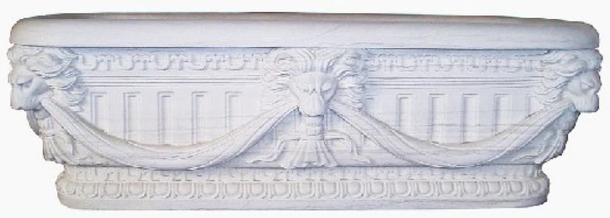 Casa Padrino bañera barroco de lujo cabeza de león blanco 180 cm - Bañera de mármol independiente - Accesorios de baño barroco - Noble y Magnífico