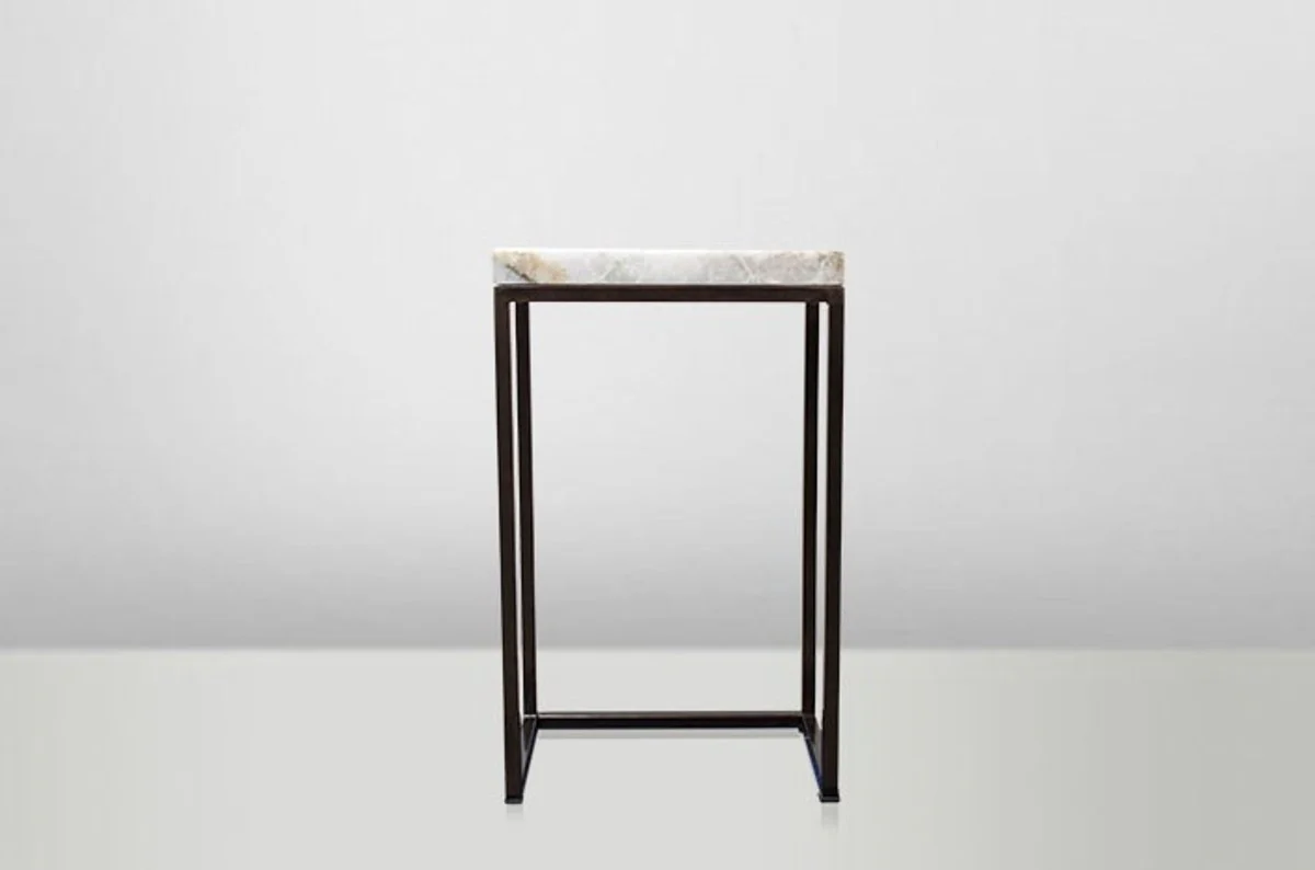 Casa Padrino Art Deco Side Table Onyx / metal 40 x 27 cm Art Nouveau table - Furniture flower stand