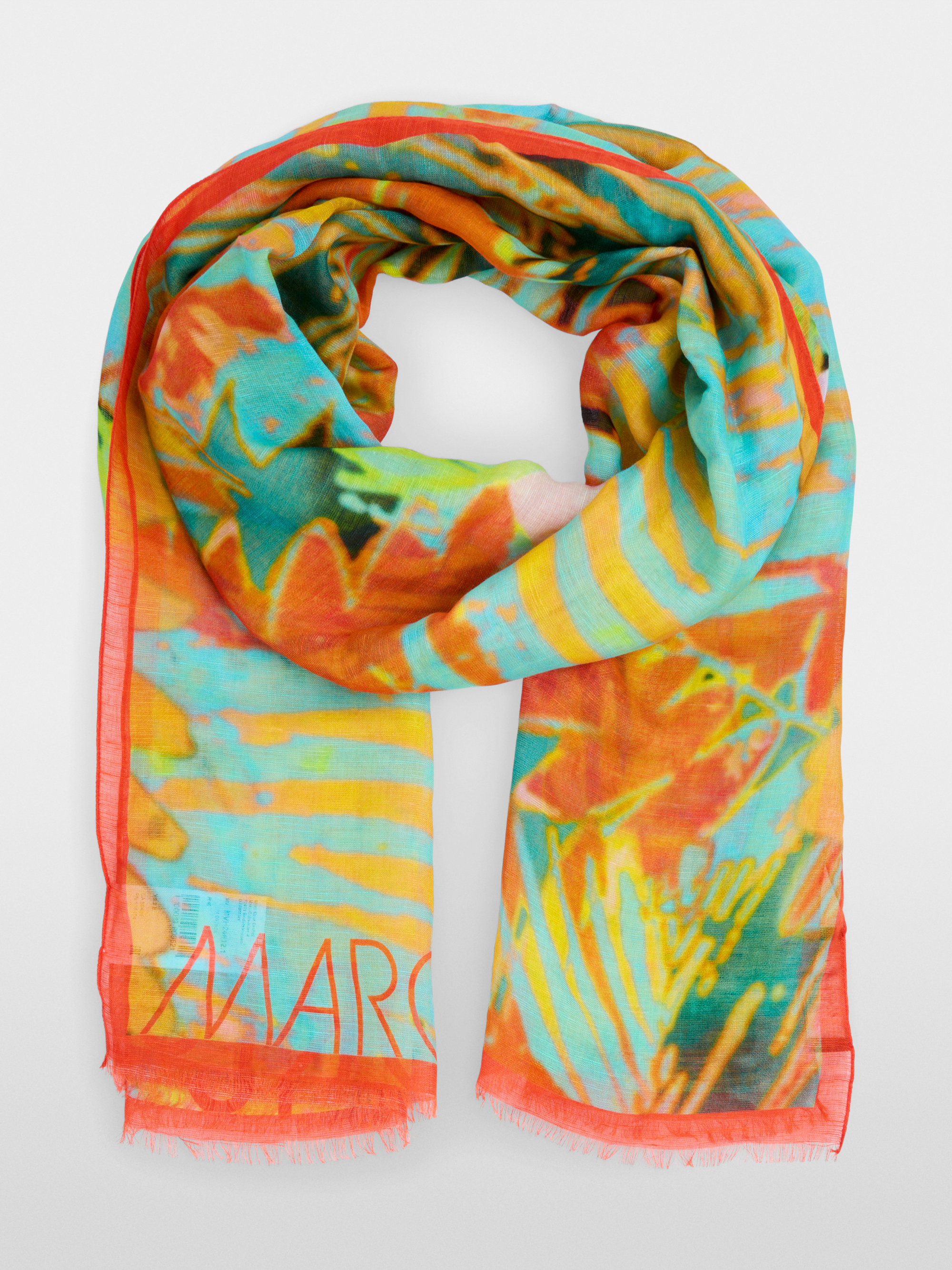 Marc-Cain Delicate woven scarf with linen and silk