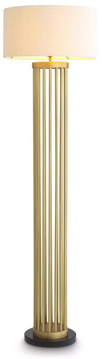 Casa Padrino lámpara de pie de metal de lujo con base de mármol latón antiguo / negro / blanco Ø 55 x A. 188 cm - Calidad de Lujo