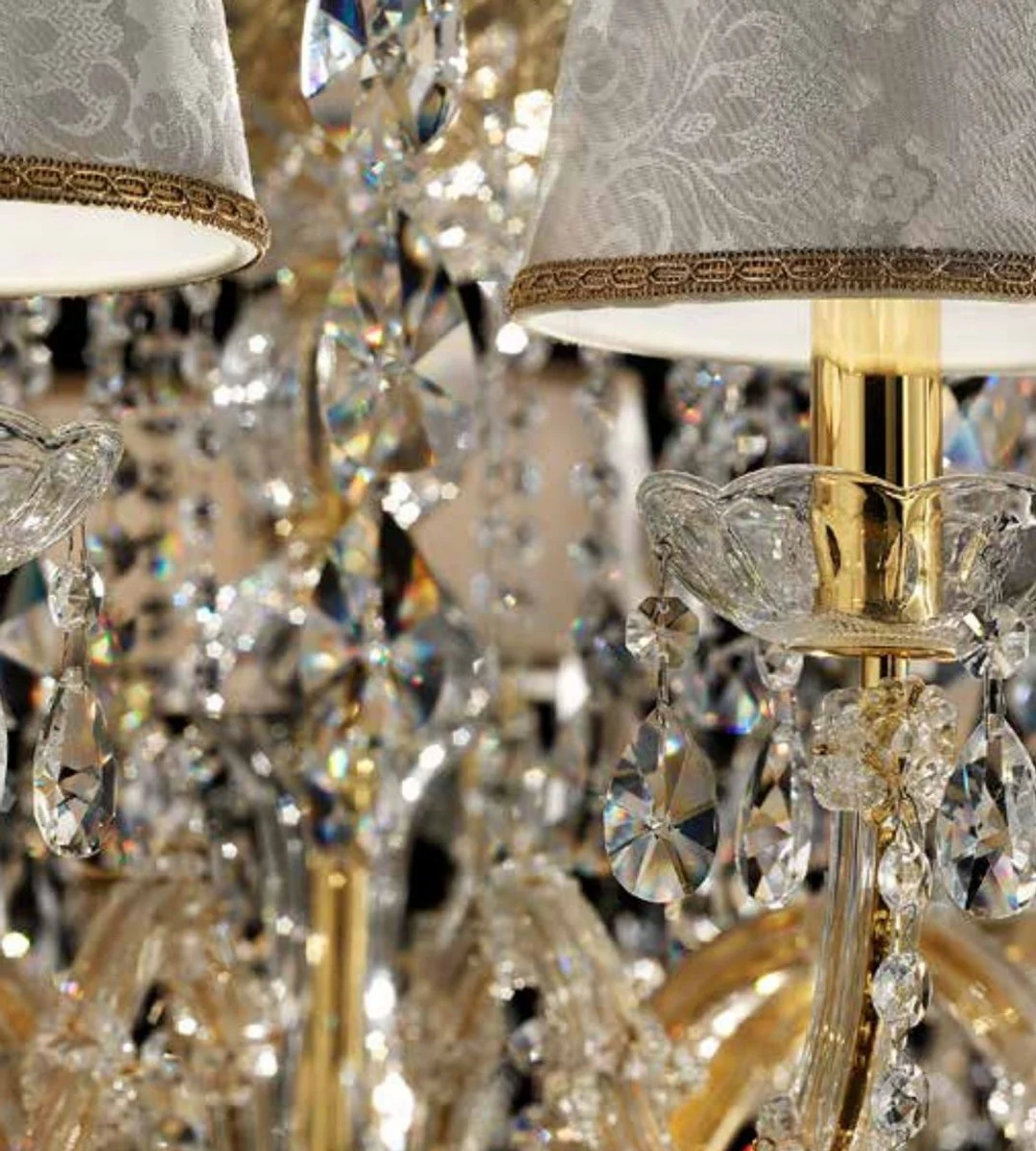 Casa Padrino araña de luces de cristal barroco de lujo oro / plata Ø 115 x A. 140 cm - Gran lámpara de araña con cristal veneciano - Noble y Magnífico - Calidad de Lujo - Hecho en Italia