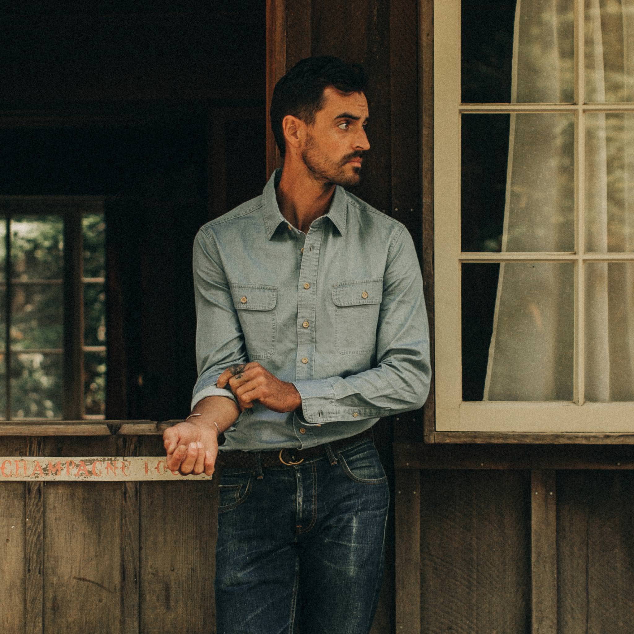 The Ledge Shirt in Sun Bleached Chambray