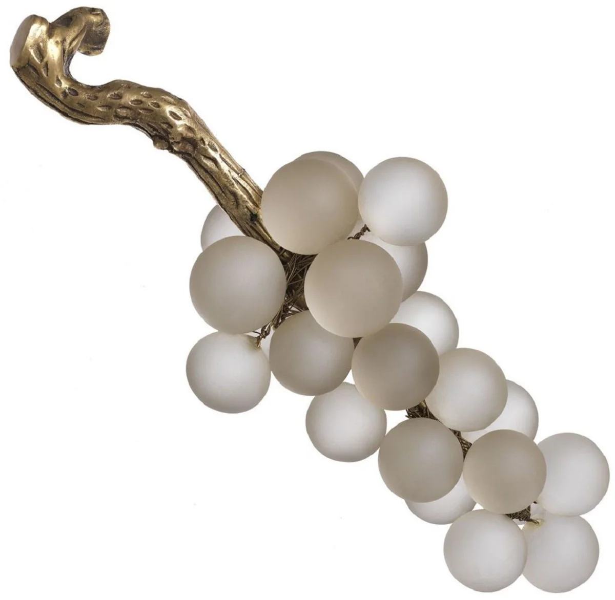 Casa Padrino objeto de decoración de vidrio de lujo uvas blanco / latón vintage 50 x 20 x A. 20 cm - Accesorios de decoración de sala de estar de escritorio de oficina