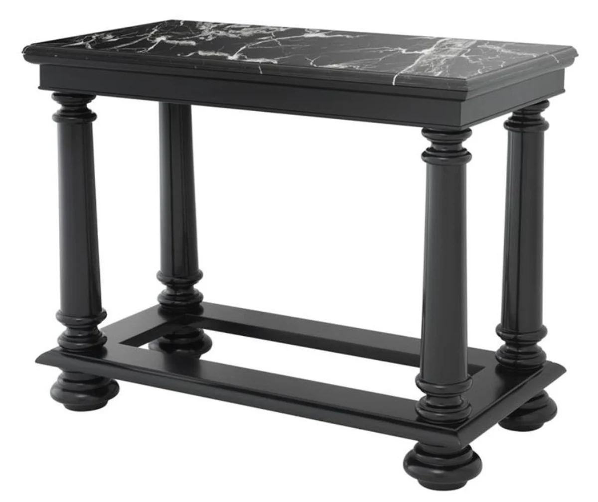 Casa Padrino mesa consola de lujo en negro con placa de mármol negro 100 x 50 x H. 79 cm - Edición Limitada