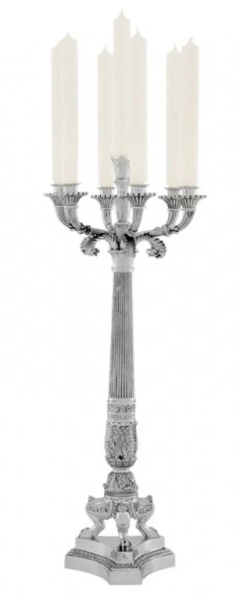 Casa Padrino Massive Luxury candlestick antique style silver plated 79 x 30 cm - Candlestick