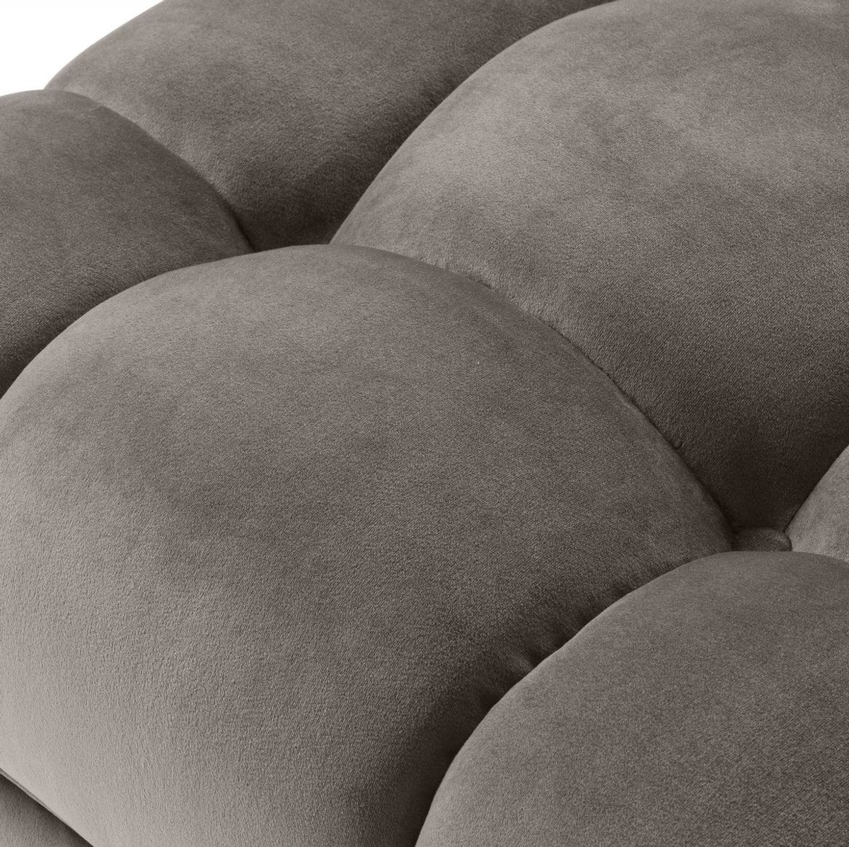 Casa Padrino taburete de pie de lujo gris / lat¨®n 59 x 59 x H. 43 cm - Taburete de Terciopelo con Patas de Acero Inoxidable - Muebles de Sal¨®n