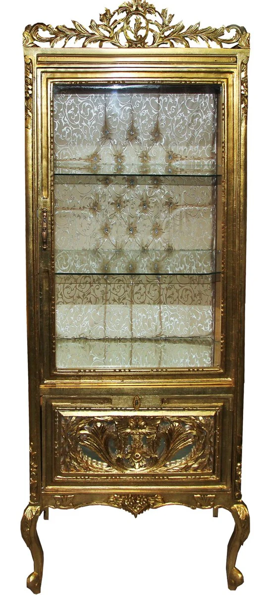 Gabinete Barroco de la exhibici¨®n de Casa Padrino Oro / Oro - Gabinete de exhibici¨®n - Gabinete de cristal gabinete de la sala de estar - mirada antigua