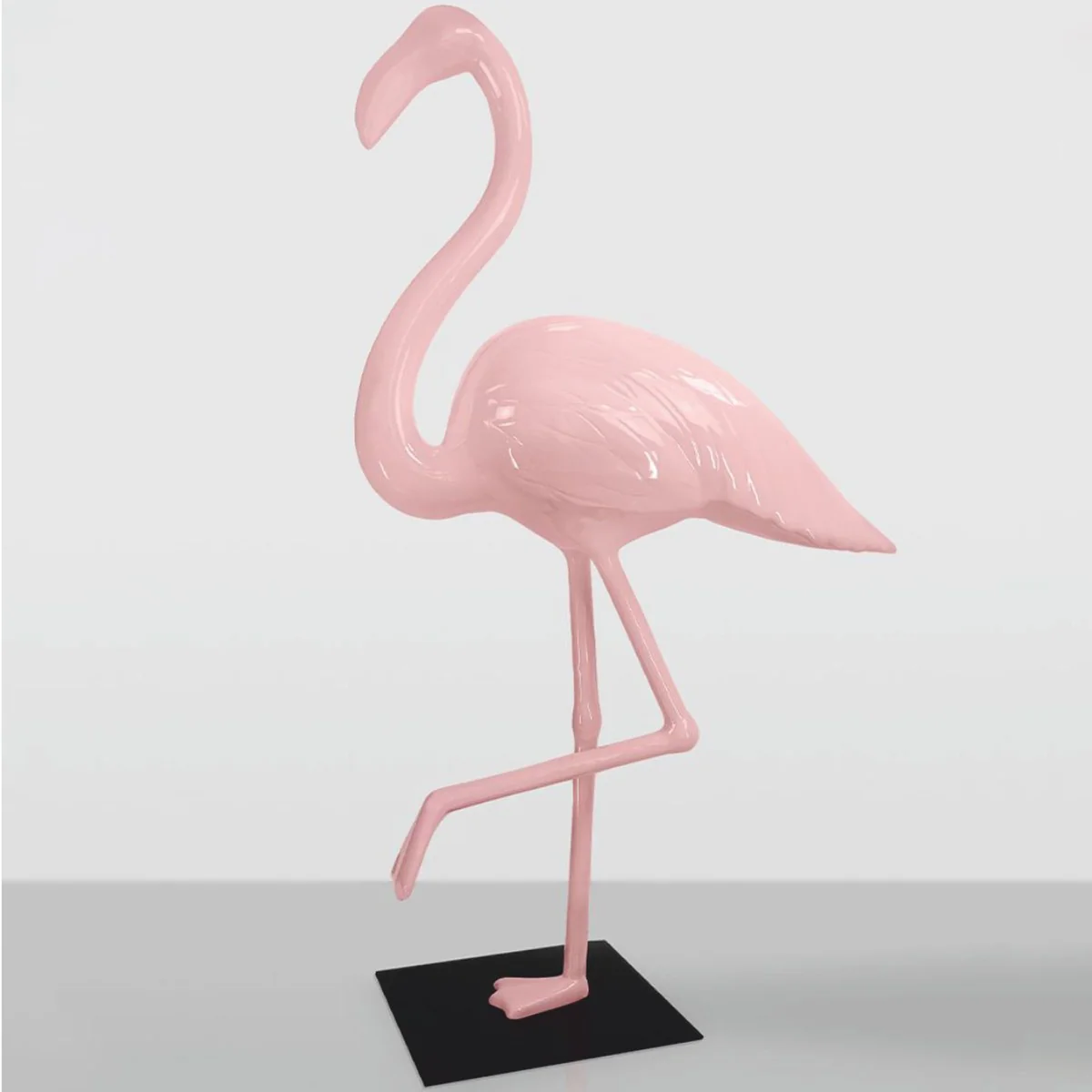 Casa Padrino escultura decorativa XXL flamenco rosa / negro A. 210 cm - Figura Decorativa XXL