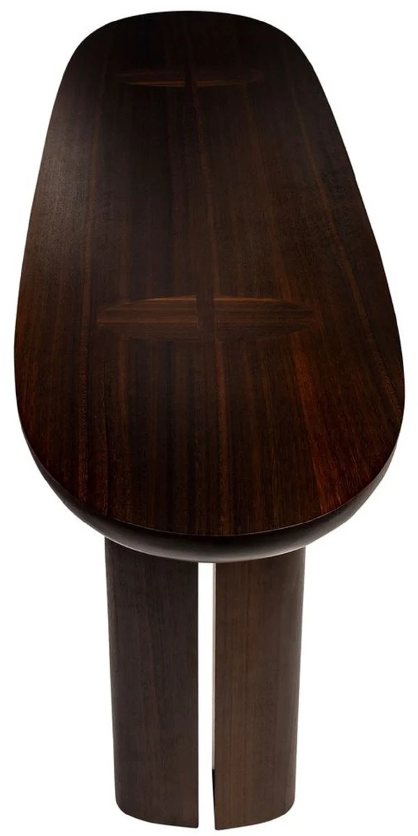 Casa Padrino consola de chapa de eucalipto de lujo marr¨®n oscuro 180 x 45 x A. 75 cm - Consola de madera maciza - Muebles de sala - Calidad de Lujo