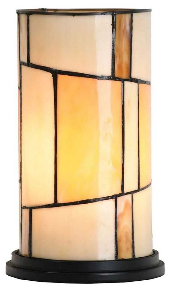 Casa Padrino lámpara de taburete Tiffany de lujo multicolor Ø 12,5 x A. 23,5 cm - Lámpara de mesa Tiffany - Lámpara de escritorio Tiffany - Luces Tiffany - Interior de lujo - Luces de lujo