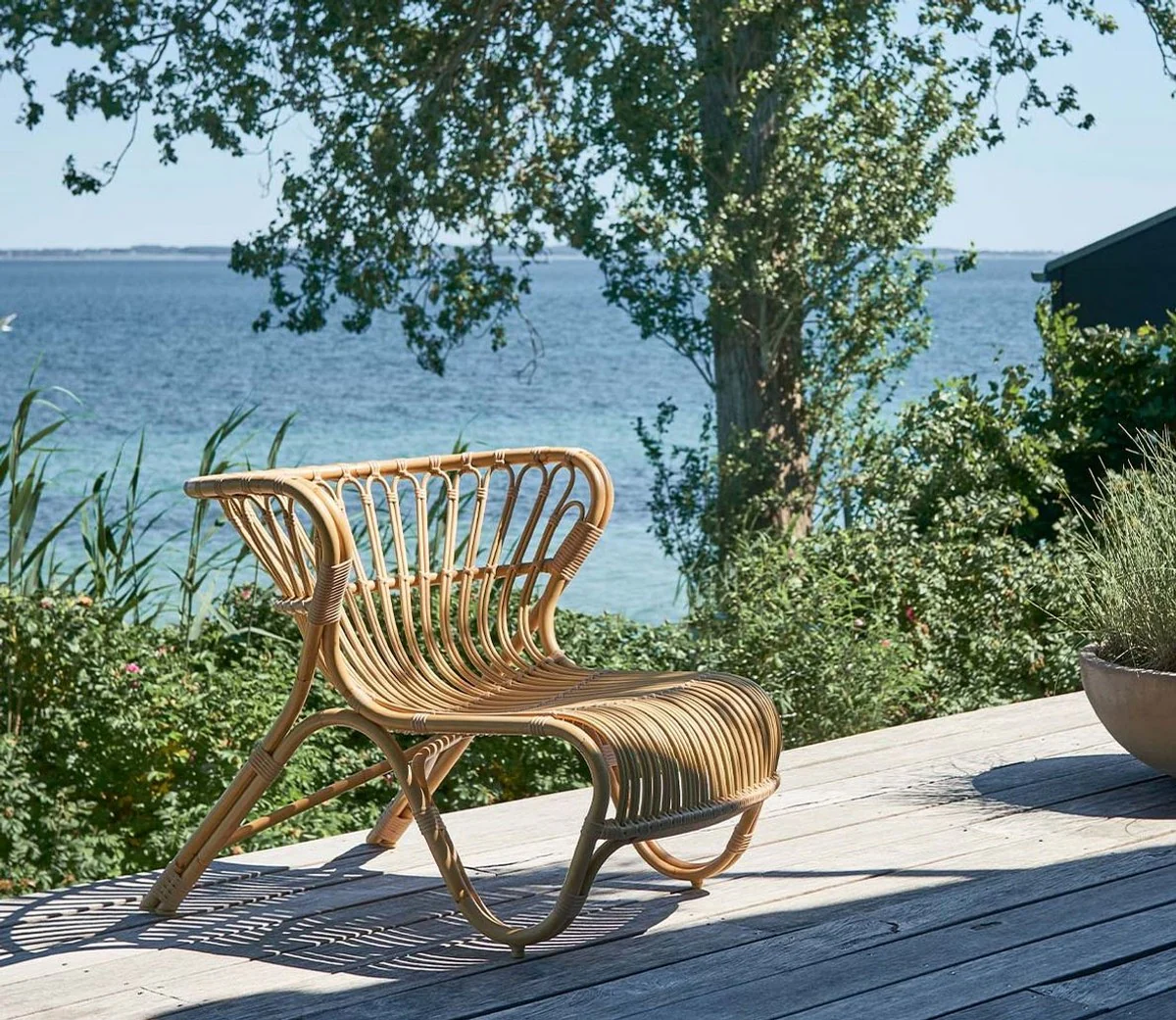 Casa Padrino sillón de jardín de lujo natural 79 x 92 x A. 68 cm - Sillón de jardín y terraza resistente a la intemperie - Muebles de Jardín y Terraza - Calidad de Lujo