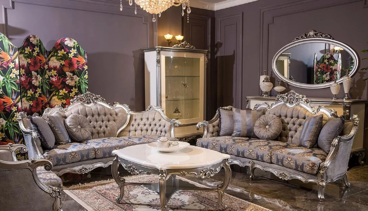 Casa Padrino separador de ambientes barroco de lujo vistoso - Separador de ambientes plegable de madera maciza en estilo barroco - Muebles Barrocos para Dormitorios y Hoteles