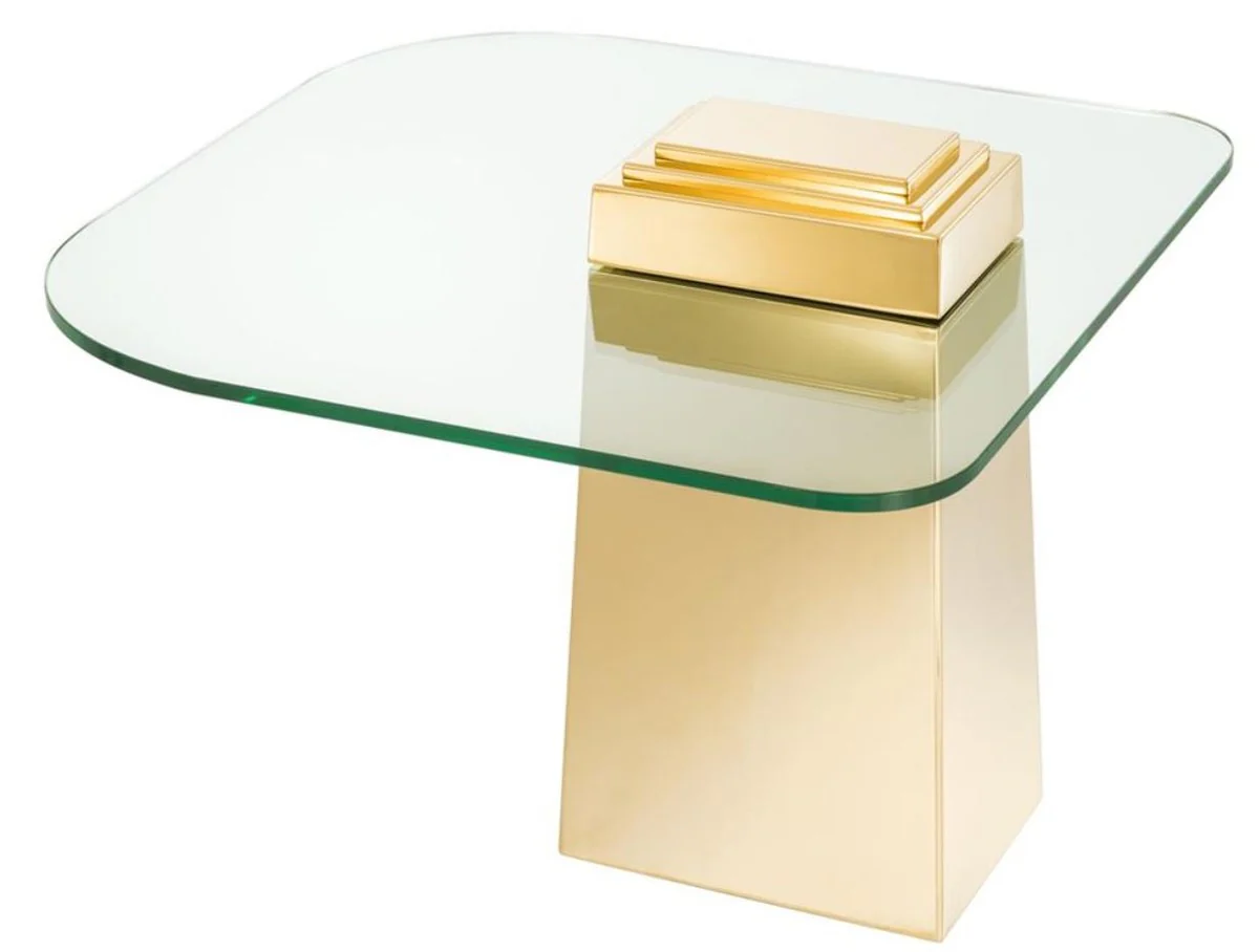 Casa Padrino mesa auxiliar de lujo oro 65 x 65 x H. 51 cm - Calidad de Lujo