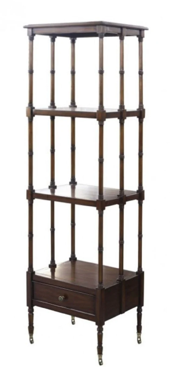 Casa Padrino mueble de la sala de estar / armario de estanter¨ªa con caj¨®n de lujo marr¨®n oscuro 44 x 36 x H. 163 cm - Muebles de Sala de Estar de Lujo