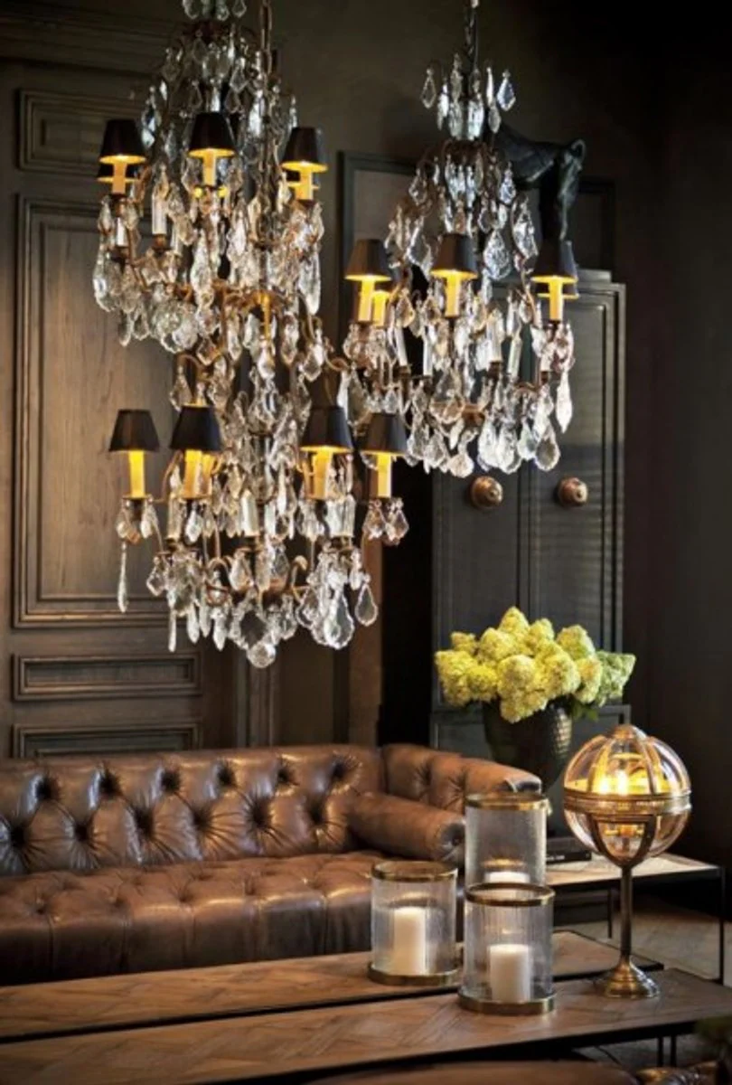 Casa Padrino designer candle holder / lantern brass finish 23 x H. 42 cm - Luxury Candle Holder