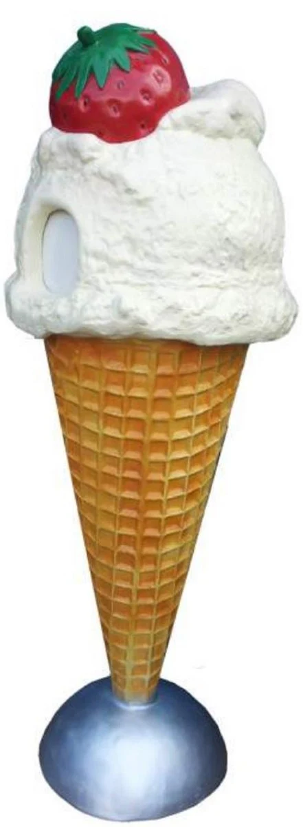 Casa Padrino cono de helado / cubo de la basura decorativo de lujo multicolor A. 170 cm - Helado decorativo grande - Helado XXL - Decoración de gastronomía - Decoración de heladería