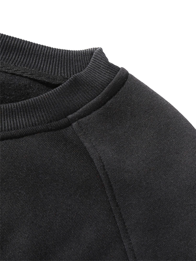 Robot Bear Print Raglan Sleeves Sweatshirt & Jogger Pants