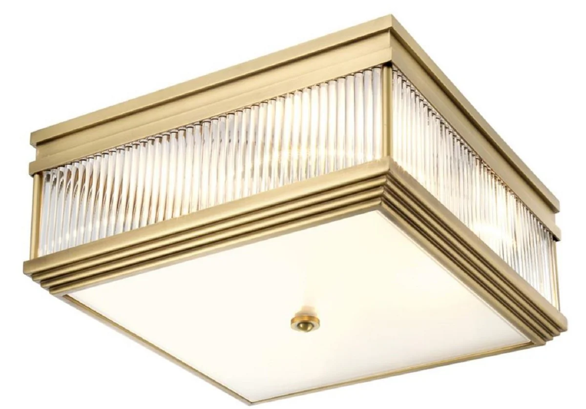 Casa Padrino lámpara de techo de lujo latón antiguo 40,5 x 40,5 x H. 18,5 cm - Calidad de Lujo