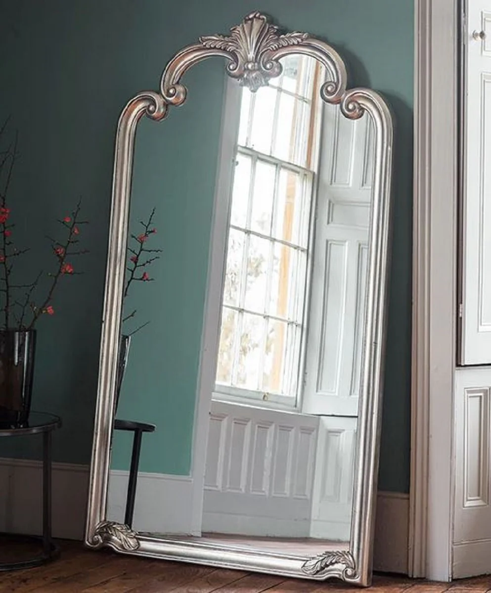 Casa Padrino espejo barroco de lujo plata - Magn¨ªfico espejo de pared de estilo barroco italiano - Muebles de lujo hechos a mano en estilo barroco - Hecho en Italia - Magn¨ªficos muebles barrocos